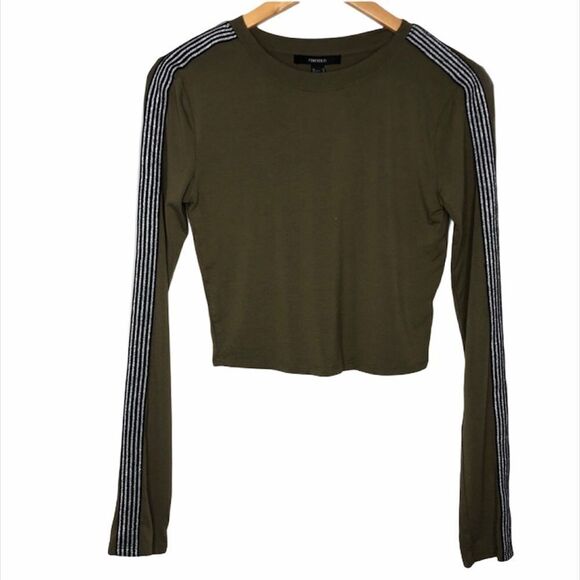 Forever 21 Army Green Crop Top - Picture 1 of 7